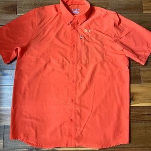 Under Armour Heat Gear Fishing Shirt Orange  XL